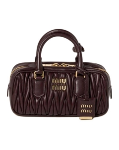 Сумка через плечо Arcadie Series из кожи, темно-коричневая Miu miu