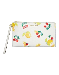 Дорожная клатч-сумка на запястье из полиуретана большого размера для женщин оптический белый Michael kors