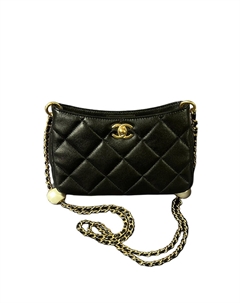 Кожаная сумка-хобо, плечевая сумка, поясная сумка обычная женская черная Chanel