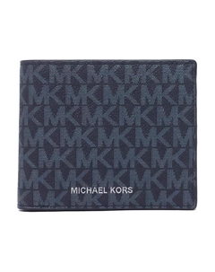 Билфорд визитница из ПВХ для мужчин в темно-синем цвете с монограммой Michael kors