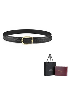 Роскошный мужской кожаный ремень с пряжкой из крокодиловой кожи шириной 3,4 см, Gold Jaguar