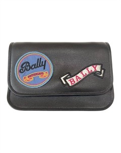 Женская клатч из коровьей кожи черная Bally