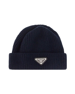 Футболка с треугольным логотипом из шерсти и кашемира Prada