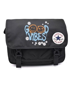 Полиэстеровая сумка через плечо, наплечная сумка унисекс черная, Good Converse