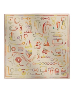 HERMES Кашемировая шелковая шаль женская бежевая, Beige Hermès