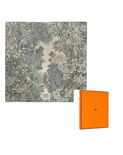 HERMES Шёлковый шарф из кашемира и шёлка женский серый, Gray Hermès