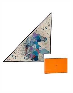 HERMES Кашемировый вязаный шарф женский тёмно-синий, Navy Blue Hermès