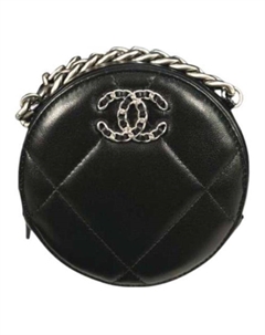 Сумка 19 из ягненка круглая, вечерняя сумка, ручная плечевая сумка, кроссбоди женская черная Chanel