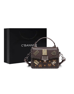 Плечевая сумка из ПВХ, кроссбоди, женская сумка кофейного/экрю цвета C°banner