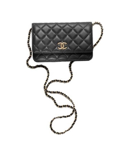 Сумка через плечо из овчины WOC, черная женская сумка кроссбоди Chanel