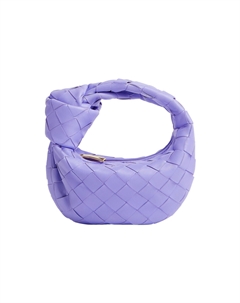 Миниатюрная женская сумка из ягненка фиолетовая Bottega veneta