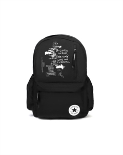 Полиэстеровый рюкзак обычный унисекс черный, четырехконечная звезда блики Converse