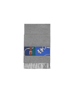 Вязаный шарф HERMES женский смешанный серый Hermès