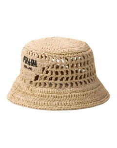 Шляпа-ведро из рафии, желтая Prada