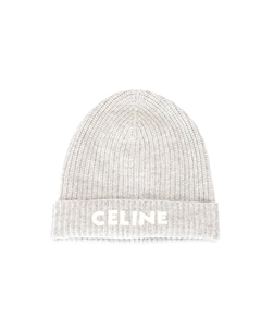 Ребристая валяная шерстяная шапка, серая Celine
