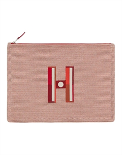 Хлопковая сумка-клатч для хранения Тубус Женская оранжевая и малиново-красная HERMES Hermès