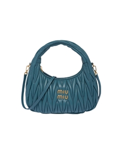 Wander Series Мягкая овчинная кожа Переносная сумка через плечо Женская Морская синяя Miu miu