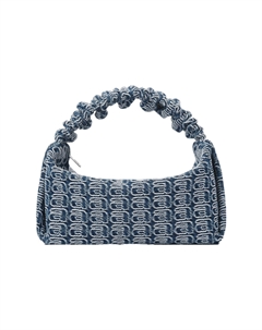 Александр Ван Scrunchie Жаккардовая джинсовая сумка маленькая винтажная средняя индиго Alexander wang