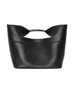 Сумка через плечо и кросс-боди из комбинированной кожи теленка с бантом черный Alexander mcqueen