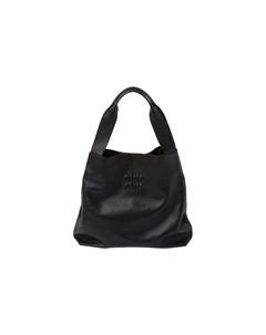 Кожаная сумка-шоппер, шоппер, сумка-хобо, сумка через плечо, женская сумка черная Miu miu