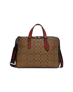 Сумка через плечо Graham Canvas With Leather для ноутбука, большая, мужская, цвета хаки и оранжевого Coach