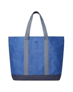 Хлопковая сумка-шоппер через плечо унисекс синяя Uniqlo