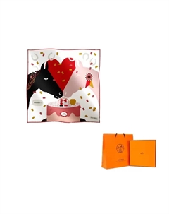 HERMES Шёлковый шарф унисекс белый, White Hermès