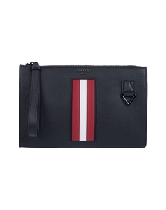 Кошелек для монет из кожи коровы Дорожная косметичка Тубус Мужской Чистый черный Bally