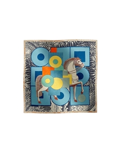 HERMES Вязаный шарф женский синий, Blue Hermès