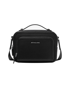 Кожаная сумка через плечо для фотоаппарата среднего размера мужская черная Michael kors