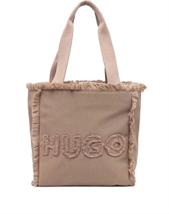 Сумка-тоут с вышитым логотипом, коричневый Hugo