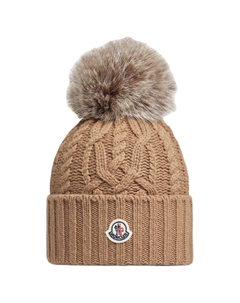 Вязаная шапка с помпоном, Khaki Moncler