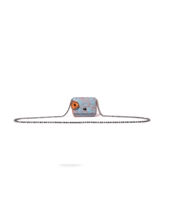 Синтетическая кожаная мини-сумка через плечо женская синяя/розовая, Blue A bathing ape®