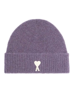 Вязаная шапка с логотипом Ami Paris, Purple Amiparis