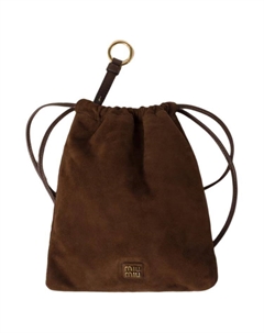 Клатч из замши женский какао-браун Miu miu