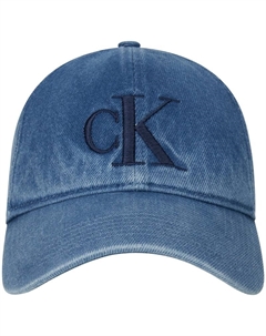 Хлопковая бейсболка унисекс джинсового синего цвета, LHK-Denim Blue Calvin klein