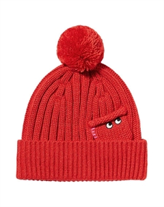 Акриловая вязаная шапка унисекс разноцветная, Red Uniqlo