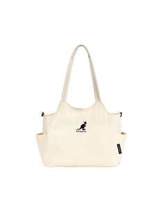 Нейлоновая сумка-шоппер среднего размера унисекс светло-серая слоновая кость персиковый розовый черный, Cream White Kangol