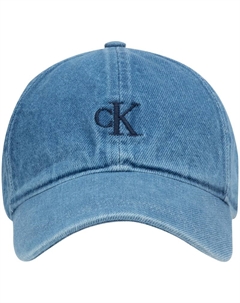 Хлопковая бейсболка унисекс джинсового синего цвета, Blue Calvin klein