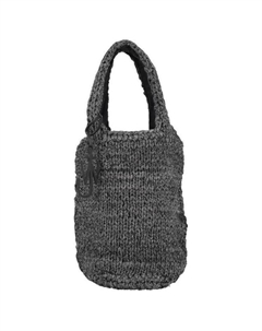 Сумка женская серая из хлопка с кожаной вставкой Jw anderson