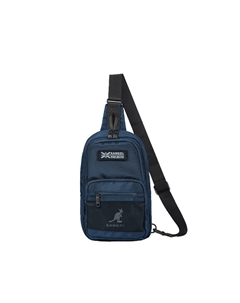 Холщовая сумка через плечо среднего размера унисекс сине-черная Kangol
