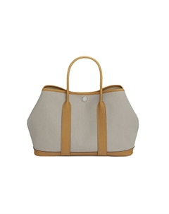 HERMES Сумка-шопер из холста с кожей Негонда Hermès