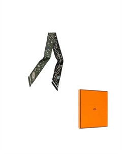 HERMES Шёлковый платок, Dark Green Hermès
