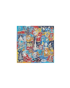 HERMES Шёлковый шарф, Blue Hermès