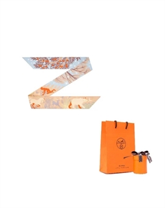 HERMES Шёлковый шарф женский бежево-розовый и светло-голубой, Beige Rose/Light Blue Hermès