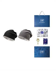 Полиэстеровая шапка унисекс, Black+Gray (Blue Box) Baijuan