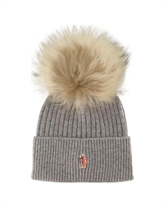 Помпонная шапка бини, Gray Moncler