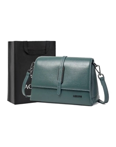 Сумка через плечо из натуральной и искусственной кожи женская жемчужно-голубая и классическая черная, Pearl Blue Aokang