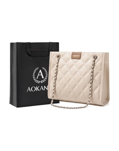 Сумка-кроссбод из телячьей кожи с цепочкой и алмазным узором, Ecru Aokang