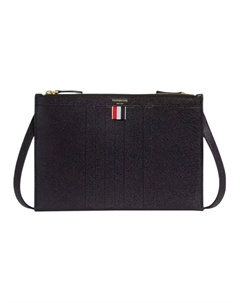 Кожаная поясная сумка мужская черная Thom browne